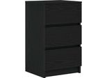 Syfax™ Comodini Con 3 Cassetti 2 Pz Nero 39X35X65 Cm