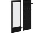 Syfax™ Appendiabiti A Muro Con Lo Scaffale Rovere Nero 70 X 10 X 90 Cm