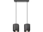 Hugo 2 Lampada A Sospensione Nero Opaco Regolabile In Altezza E27 60W 41 Cm
