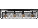 Moderna Lampada Da Soffitto Nera Loft Horus Plus 2913/Z-B-4 Con 4 Punti Luce E27 60W Metallo IP20