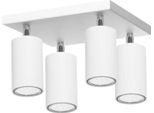 Elegante Lampada A Sospensione Bianca Roller 4P 06/4PB Per Arredamenti Industriali Con 4 Punti Luce E Attacco GU10