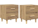 Syfax™ Armadietto Per Letto 2 Pcs Rovere Artigianale 40 X 35 X 47.5Cm