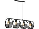 Moderna Lampada A Sospensione Nera Hydra 2753/Z-B-4 Con 4 Punti Luce Regolabile In Altezza E27 Ip 20 Metallo