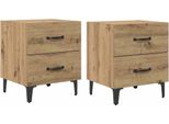 Syfax™ Armadietto Per Letto 2 Pcs Rovere Artigianale 40 X 35 X 47,5 Cm