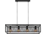 Lampada A Sospensione Moderna Loft Horus Plus 2893/Z-B-4 Nero E27 4 Punti Luce