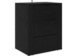 Syfax™ Armadio Da Notte Rovere Nero 35 X 50 X 60 Cm Legno Multistrato