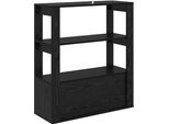 Syfax™ Credenza Rovere Nero 30 X 80 X 90 Cm Legno Multistrato
