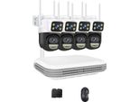 Sistema Di Telecamere Di Sicurezza, Risoluzione 6MP, Tecnologia A Doppio Obiettivo, 8CH Nvr E 4 Telecamere, Nessuno