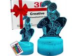Spiderman Spider-Man 16 Led 3D Luce Notturna Per Bambini + Telecomando