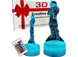Fortnite Battle Royale 16 Led 3D Luce Notturna Per Bambini + Telecomando