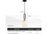 Lampada A Sospensione Moderna, Design In Marmo Naturale, Illuminazione Led, D15Cm-Nero, Luce Calda