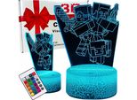 Minecraft Creeper 16 Led Luce Notturna 3D Per Bambini + Telecomando