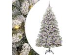 Vidaxl Albero Di Natale Artificiale Verde E Bianco 210 Cm Pvc E Metallo