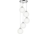 Lampada A Sospensione In Cromo Lampada In Vetro Sfera Bianca Led Lepe 13-570