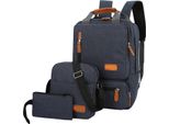 Zaino Laptop Per Donne Uomini 3Pcs Zaino Set Zaino Laptop Borsa Tracolla Piccola Tasca Per Viaggio Scuola Lavoro College