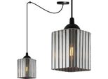 Riffle Lampada A Sospensione Spider Nera – Lampada A Sospensione A 1 Luce Con Cubo Color Grafite E27