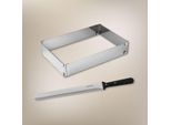 Telaio Rettangolare Regolabile Per Torte E Coltello Da Pasticceria - Zenker - Smart Pastry - 30 Cm