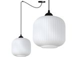 Riffle Lampada A Sospensione Nera A Forma Di Ragno – Lampada A Sospensione A 1 Luce Con Cilindro Bianco 20 Cm E27