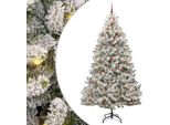 Vidaxl Albero Di Natale Artificiale Verde E Bianco 240 Cm Pvc E Metallo
