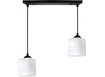 Riffle Lampada A Sospensione Nera – Lampada A Sospensione A 2 Luci Con Cubi Bianchi E27