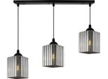 Riffle Lampada A Sospensione Nera – Lampada A Sospensione A 3 Luci Con Cubi Color Grafite E27