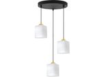 Lampada A Sospensione Riffle Nera E Dorata – Lampada A Sospensione A 3 Luci Con Cubi Bianchi E27
