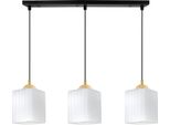 Lampada A Sospensione Riffle Nera E Dorata – Lampada A Sospensione A 3 Luci Con Cubi Bianchi E27