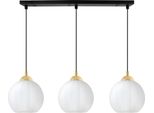 Costa Lampada A Sospensione Nero-Oro – Lampada A Sospensione A 3 Luci Con Sfere Bianche E27