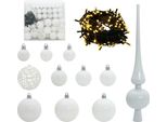 Vidaxl Set Di Gingilli Natalizi Con 300 Led 120 Pezzi In Plastica Bianca