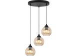 Costa Lampada A Sospensione Nera – Lampada A Sospensione A 3 Luci Con Sfere Color Miele E27
