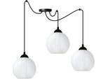 Costa Lampada A Sospensione Spider Nera – Lampada A Sospensione A 3 Luci Con Sfere Bianche E27