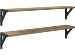 Vidaxl Mensole Da Parete 2 Pezzi Rovere Artigianale 80 X 15 X 15,5 Cm Materiale A Base Di Legno