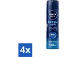 Nivea Men - Deodorante Spray - Freschezza Attiva - 150 Ml - Confezione Risparmio - 4 Pezzi