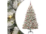 Vidaxl Albero Di Natale Artificiale Verde E Bianco 180 Cm Pvc E Metallo