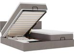 Vidaxl Ottoman Letto Con Materassi & Led Taupe 160X200 Cm Tessuto