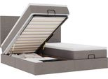 Vidaxl Ottoman Letto Con Materassi & Led Taupe 160X200 Cm Tessuto