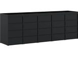Vidaxl Carrello Portarifiuti Per 5 Contenitori Nero 340 X 77,5 X 121,5 Cm