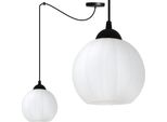 Costa Lampada A Sospensione Spider Nera – Lampada A Sospensione A 1 Luce Con Sfera Bianca E27