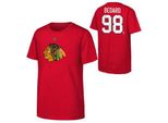 Connor Bedard Chicago Blackhawks Nhl Flat Name & Number Ctn Tee Taglia: Bambini Xl (13 - 15 Anni)