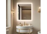 Wisfor Specchio Da Bagno Con Illuminazione Senza Nebbia 60×50 Cm, Specchio Da Bagno A Led Specchio Illuminato Specchio Da Parete Con Interruttore A Sfioramento Dimmerabile