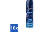 Nivea Men - Deodorante Spray - Freschezza Attiva - 150 Ml - Confezione Risparmio - 10 Pezzi