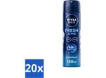 Nivea Men - Deodorante Spray - Freschezza Attiva - 150 Ml - Confezione Risparmio - 20 Pezzi