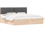 Vidaxl Struttura Letto Con Testiera Imbottita Grigio Scuro 200 X 200 Cm