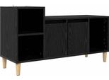 Mobile Tv Vidaxl Look Rovere Nero 100 X 35 X 55 Cm Materiale A Base Di Legno