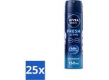 Nivea Men - Deodorante Spray - Freschezza Attiva - 150 Ml - Confezione Risparmio - 25 Pezzi