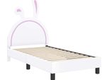 Vidaxl Struttura Letto Per Bambini Con Testiera Con Testiera Bianca 80 X 160 Cm Pu