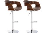 Set Di 2 Sgabelli Da Bar - Sgabello Da Bar - Eccezionale Comfort Di Seduta, Regolabile In Altezza | Colore: Noce/Marrone