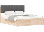 Vidaxl Struttura Letto Con Testiera Imbottita Grigio Scuro 150 X 200 Cm