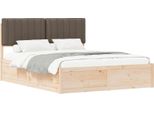 Vidaxl Struttura Letto Con Testiera Imbottita Taupe 160 X 200 Cm