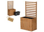Fioriera Con Graticcio Spalliera Con Cassetta Per Piante Cassetta Per Fiori In Legno Aiuola Rialzata Con Inserto Per Piante 2X18L (Verticale-Marrone, 67X36X55 H132)